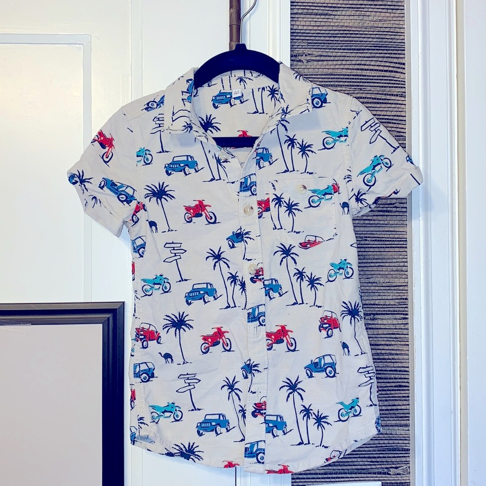 Short sleeve boys button up